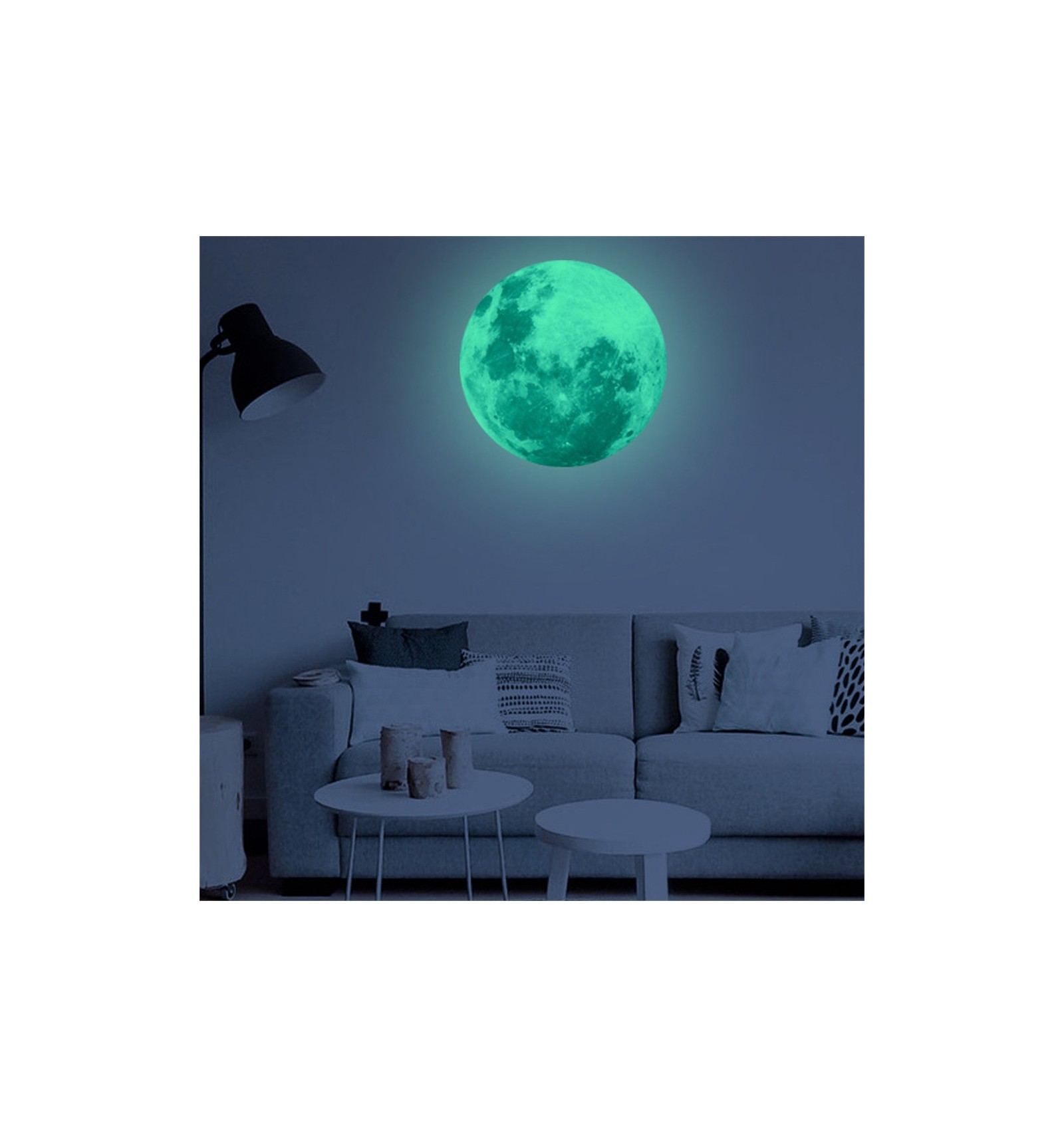  Phosphorescent  fluorescent glow in the dark full moon sticker 